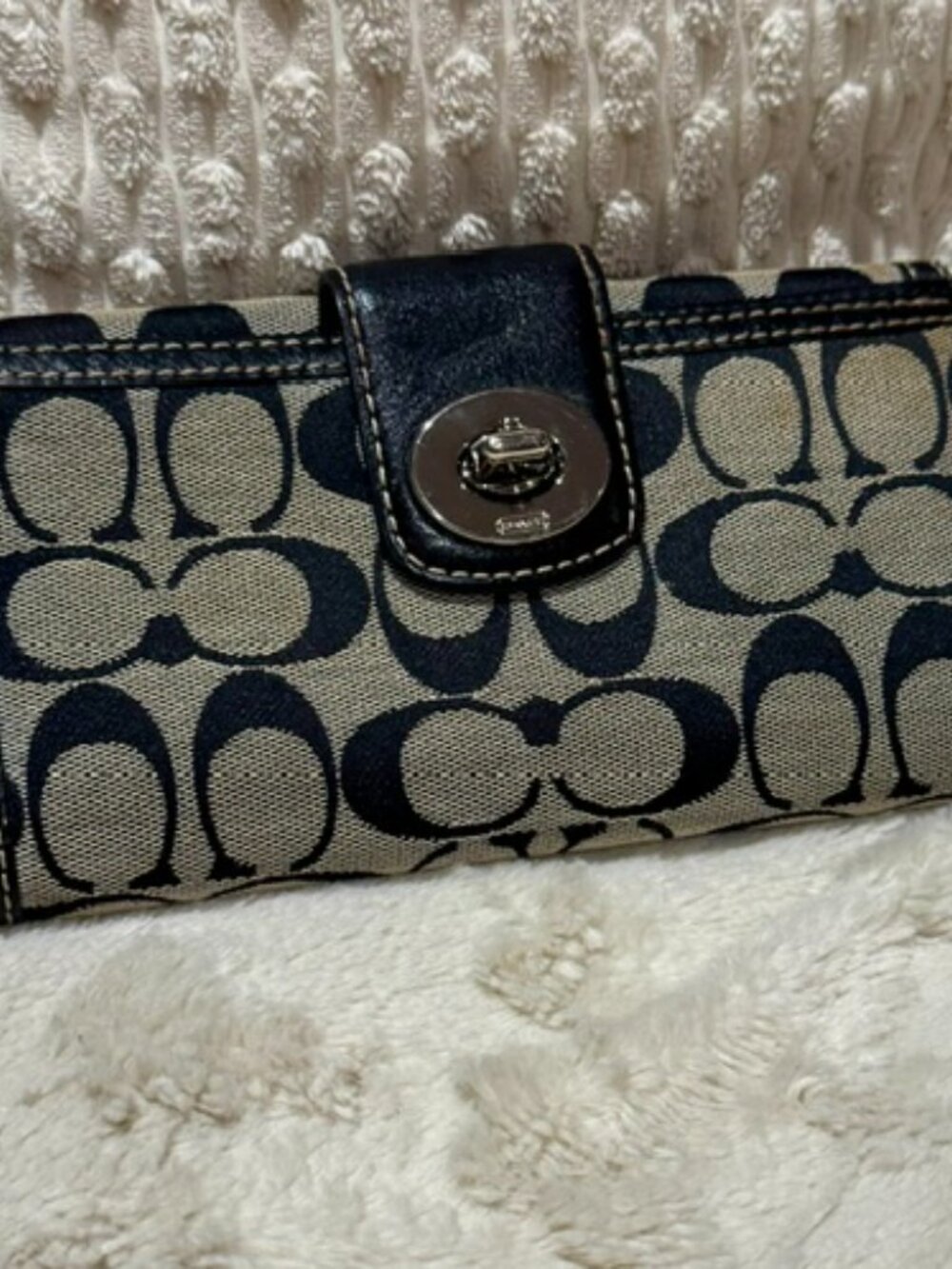 Coach Signature C monogram canvas wallet